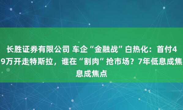 长胜证券有限公司 车企“金融战”白热化：首付4.59万开走特斯拉，谁在“割肉”抢市场？7年低息成焦点